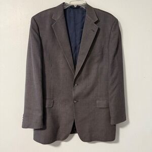 Joseph Abboud Collection Men's 44L Wool Blend Sport Coat Blazer Gray Houndstooth